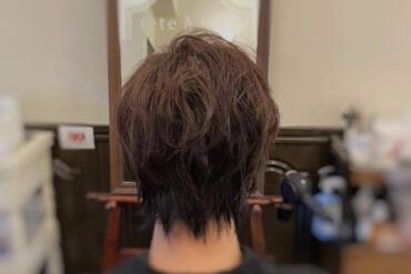 骨格バランスの良いショートグラデーションボブ