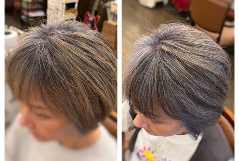 伸びてきても、白髪が目立たないヘアカラー